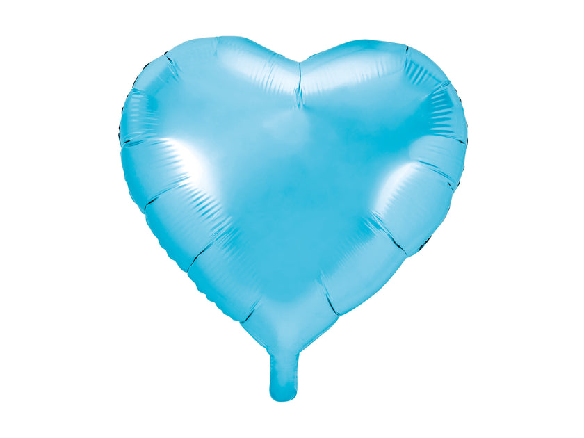 Ballon aluminium en forme de coeur bleu ciel