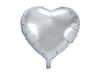 Ballon aluminium 45 cm en forme de cœur argenté