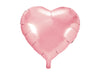 Ballon aluminium  45 cm en forme de cœur rose clair
