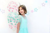 6 ballons avec coeurs verts (30 cm)