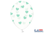 6 ballons avec coeurs verts (30 cm)
