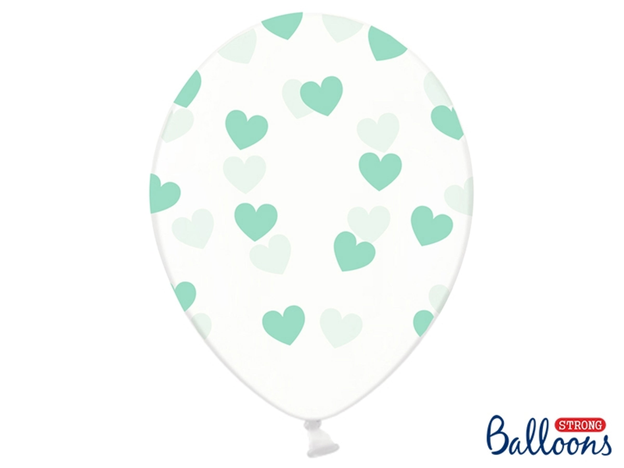 6 ballons avec coeurs verts (30 cm)