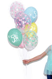 6 ballons avec coeurs verts (30 cm)