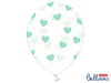 6 ballons avec coeurs verts (30 cm)