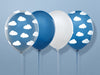 6 ballons transparents avec nuages blancs (30 cm)