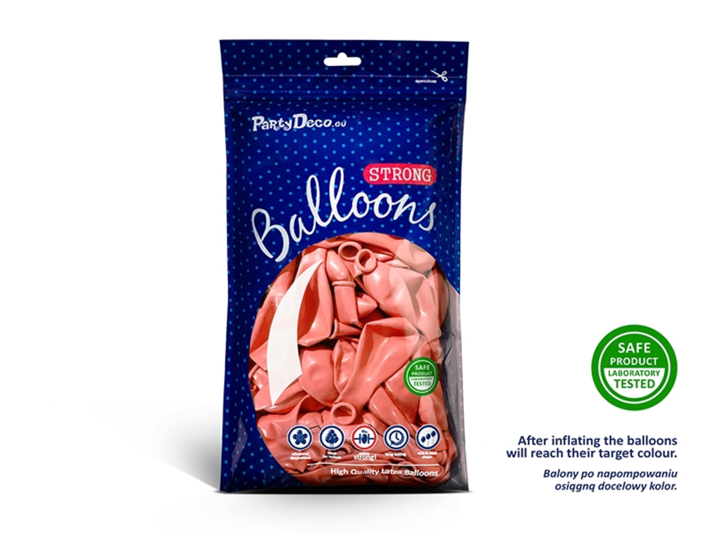 10 ballons extra résistants rose gold métallisés (30 cm)