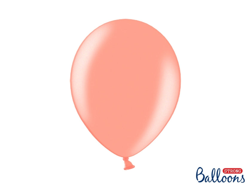 10 ballons extra résistants rose gold métallisés (30 cm)