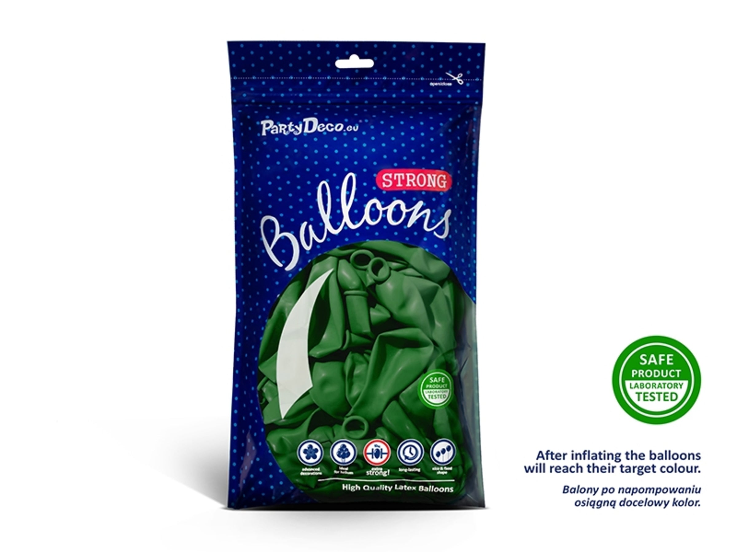 10 ballons extra résistants vert esmeralda (30 cm)