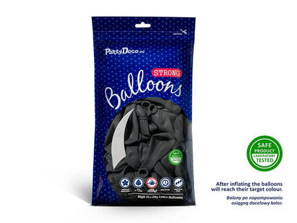 10 ballons extra résistants gris (30 cm)