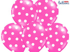 6 ballons rose pastel à pois blancs (30 cm)