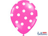 6 ballons rose pastel à pois blancs (30 cm)
