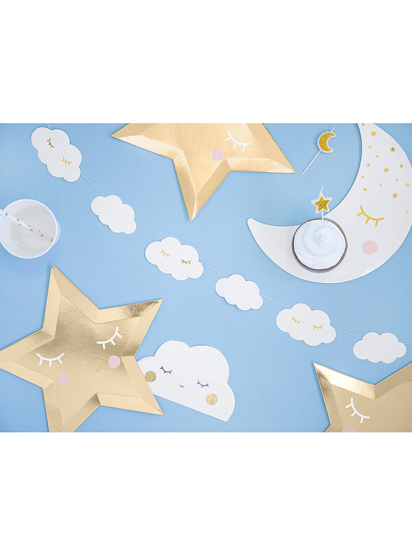 Assiettes en forme d'étoiles avec cils et blush - Little Star