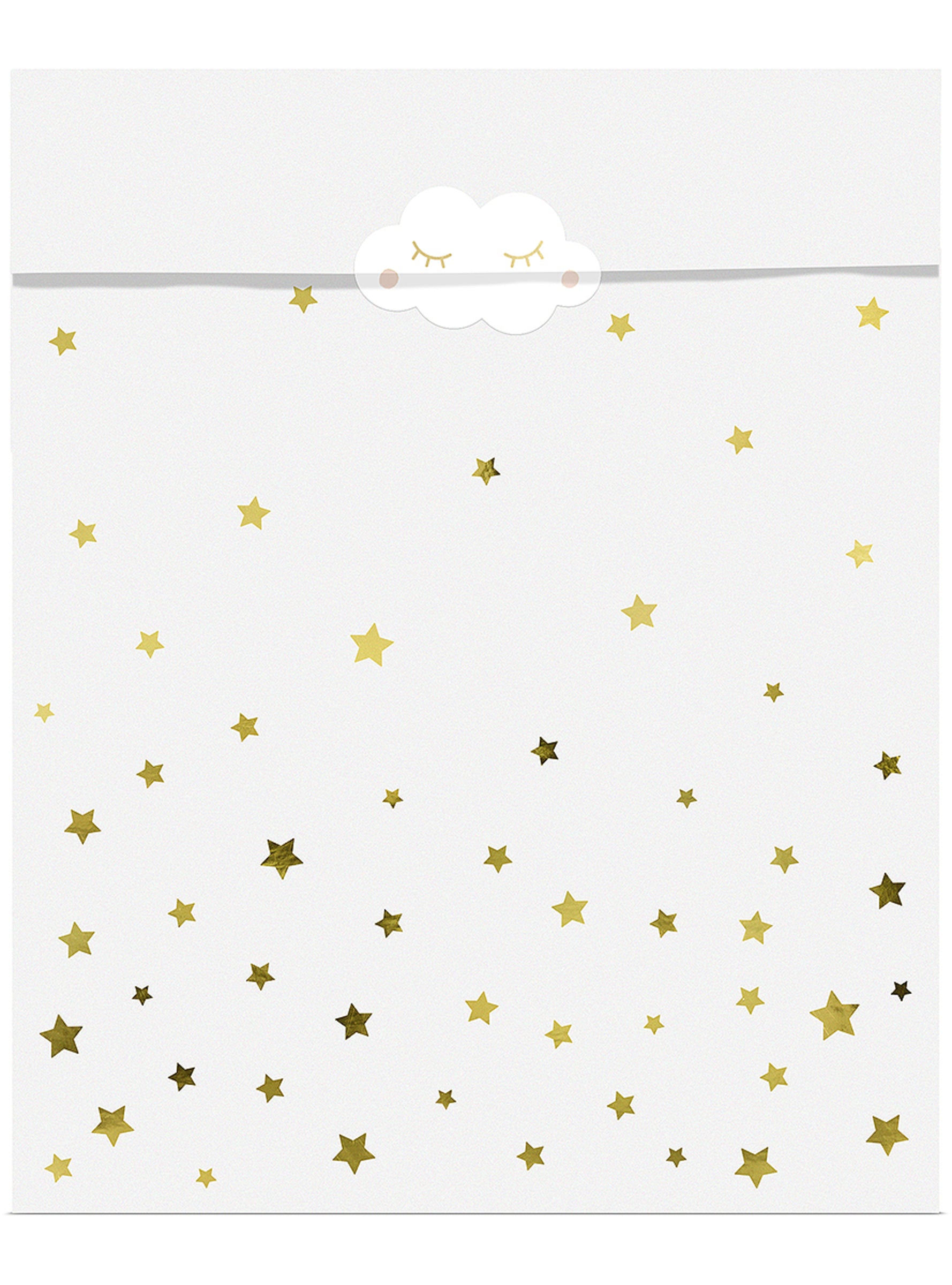 6 sacs à bonbons avec étoiles et lunes - Golden Sky