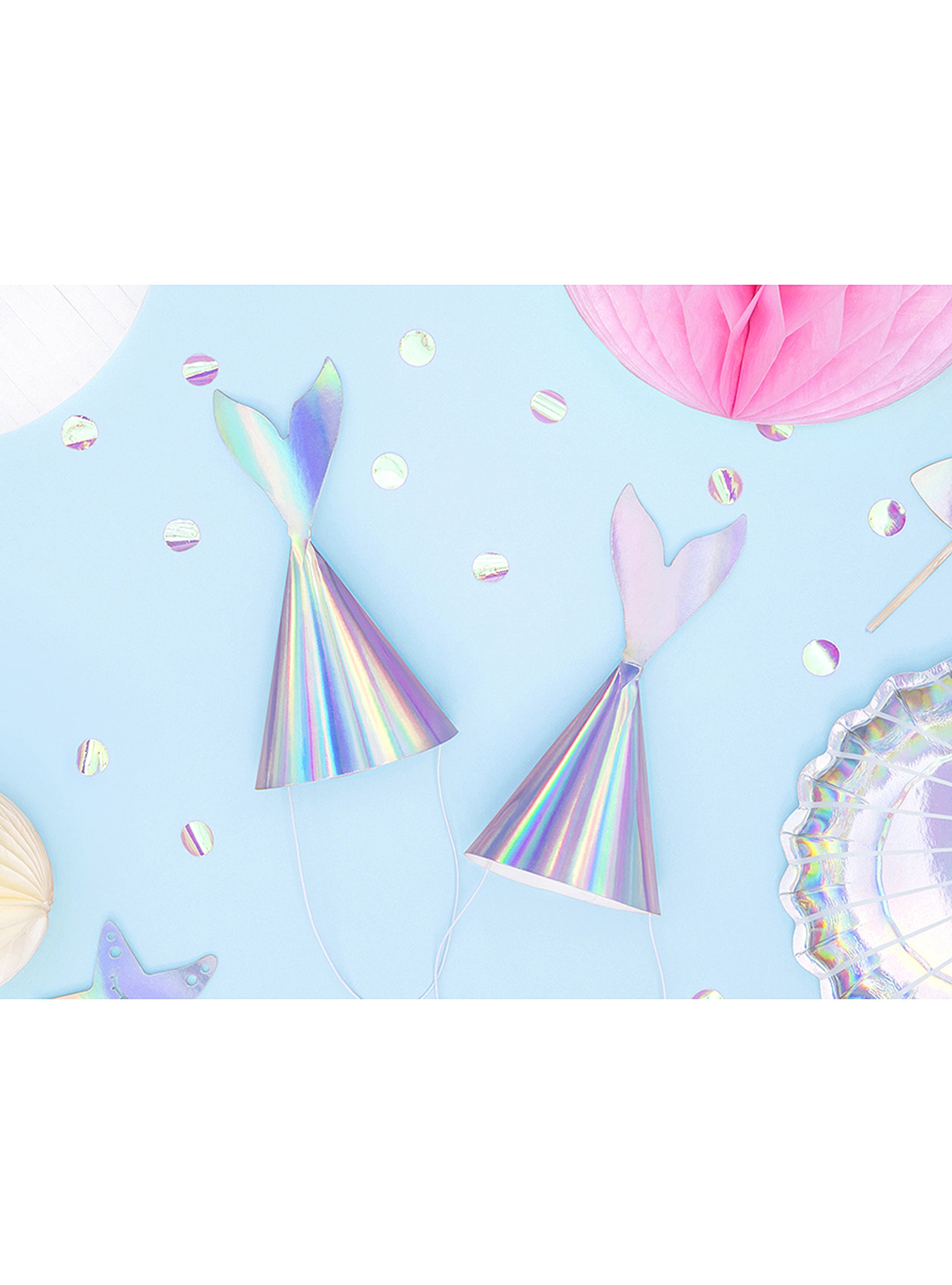 Chapeaux queue de sirène iridescents - Iridescent Mermaid - 6 unités