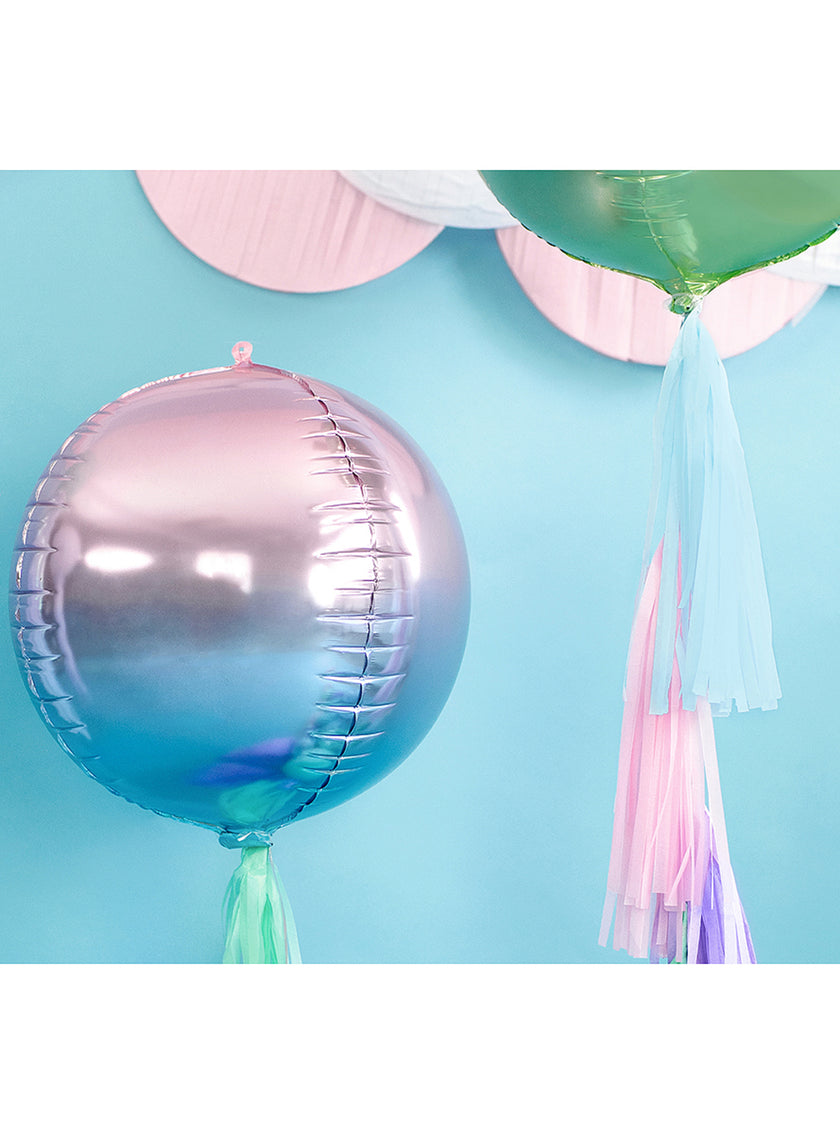 Ballon en forme de boule bleu et violet iridescent - Iridescent Mermaid