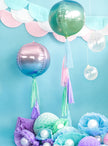 Ballon en forme de boule bleu et violet iridescent - Iridescent Mermaid