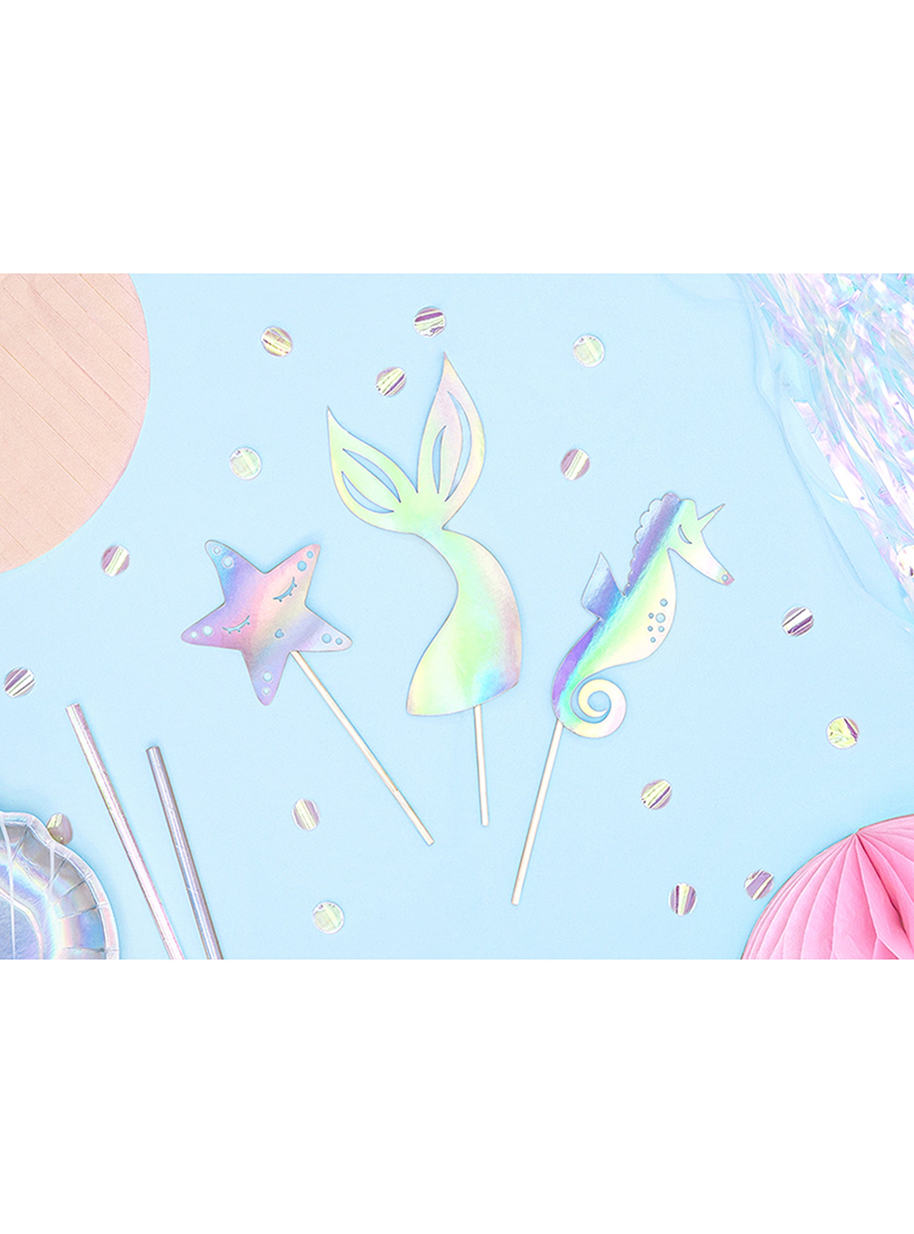 Décoration pour gâteau queue de sirène iridescent - Iridescent Mermaid