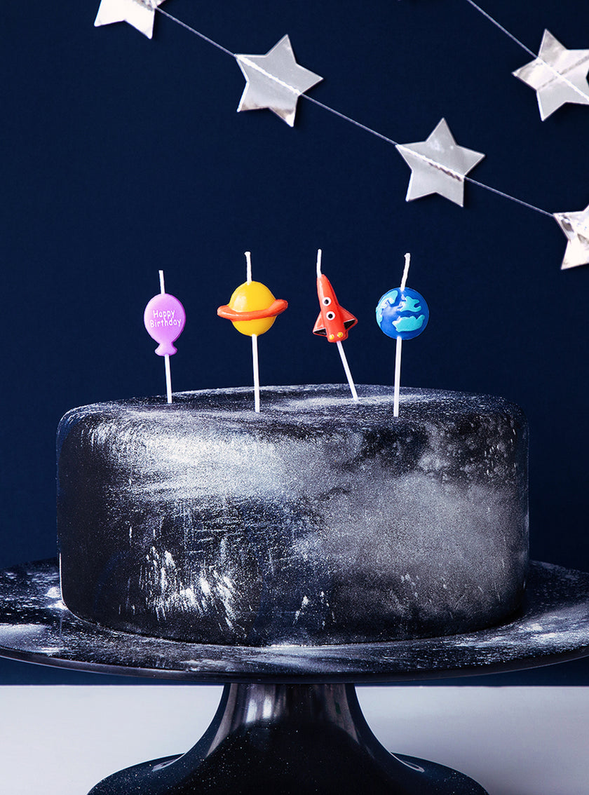 4 bougies d'anniversaire - Space Party
