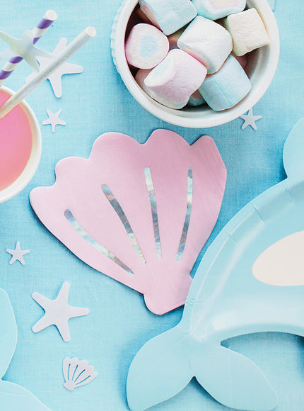 20 Serviettes en papier cocktail coquillage (13 cm)