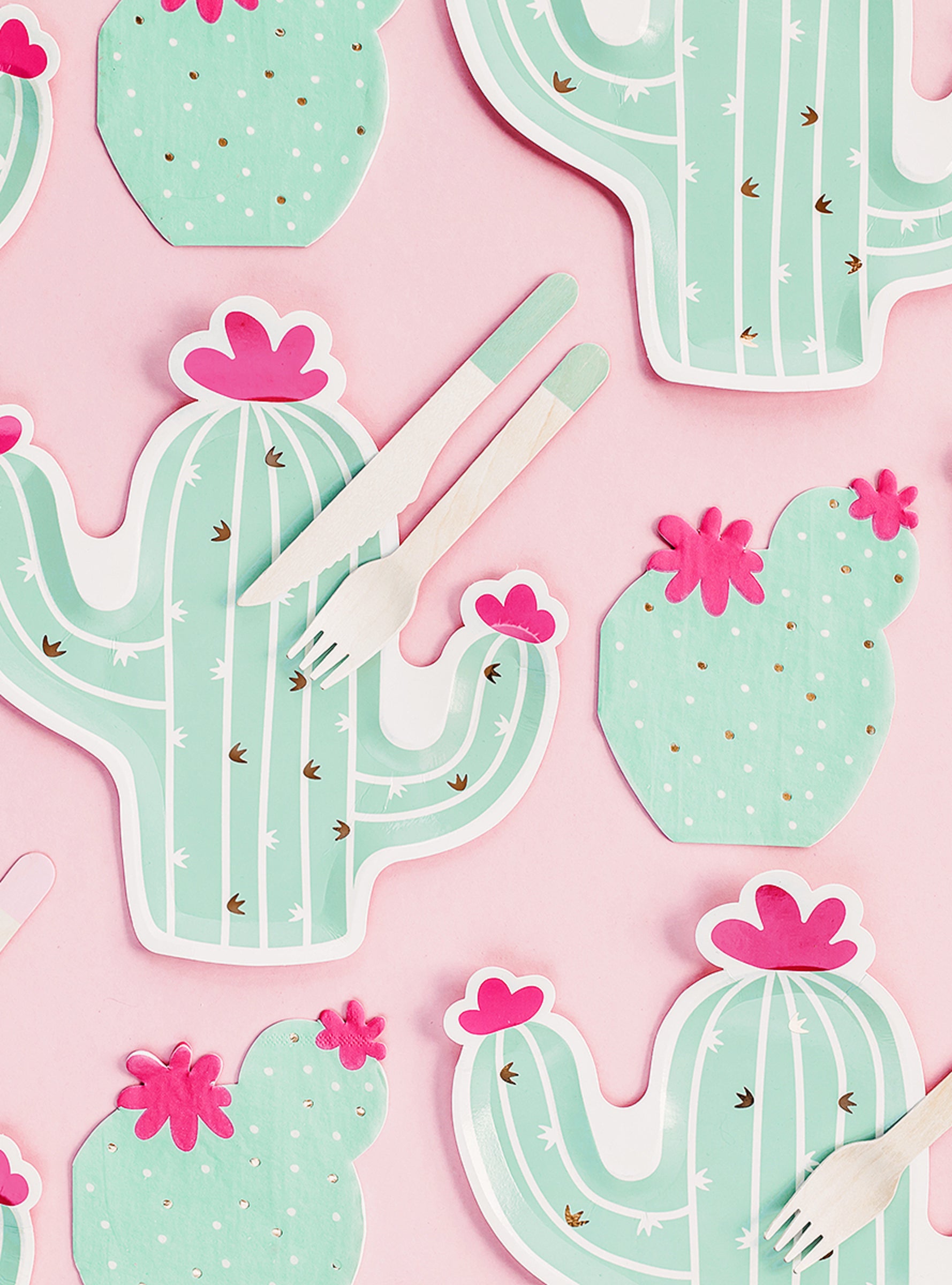 20 Serviettes en papier cocktail cactus (11 cm)