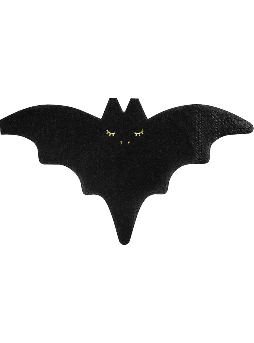 20 Serviettes en papier cocktail chauve-souris (16 cm)