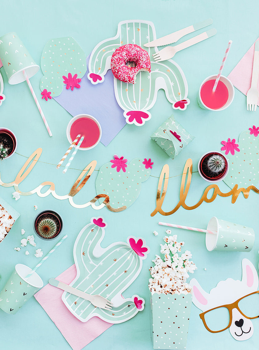 6 assiettes cactus (23 cm) - lama Party