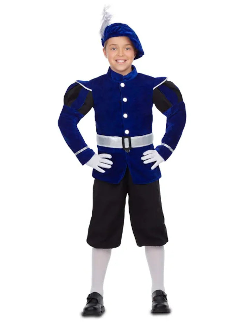 Déguisement page royal élégant bleu enfant