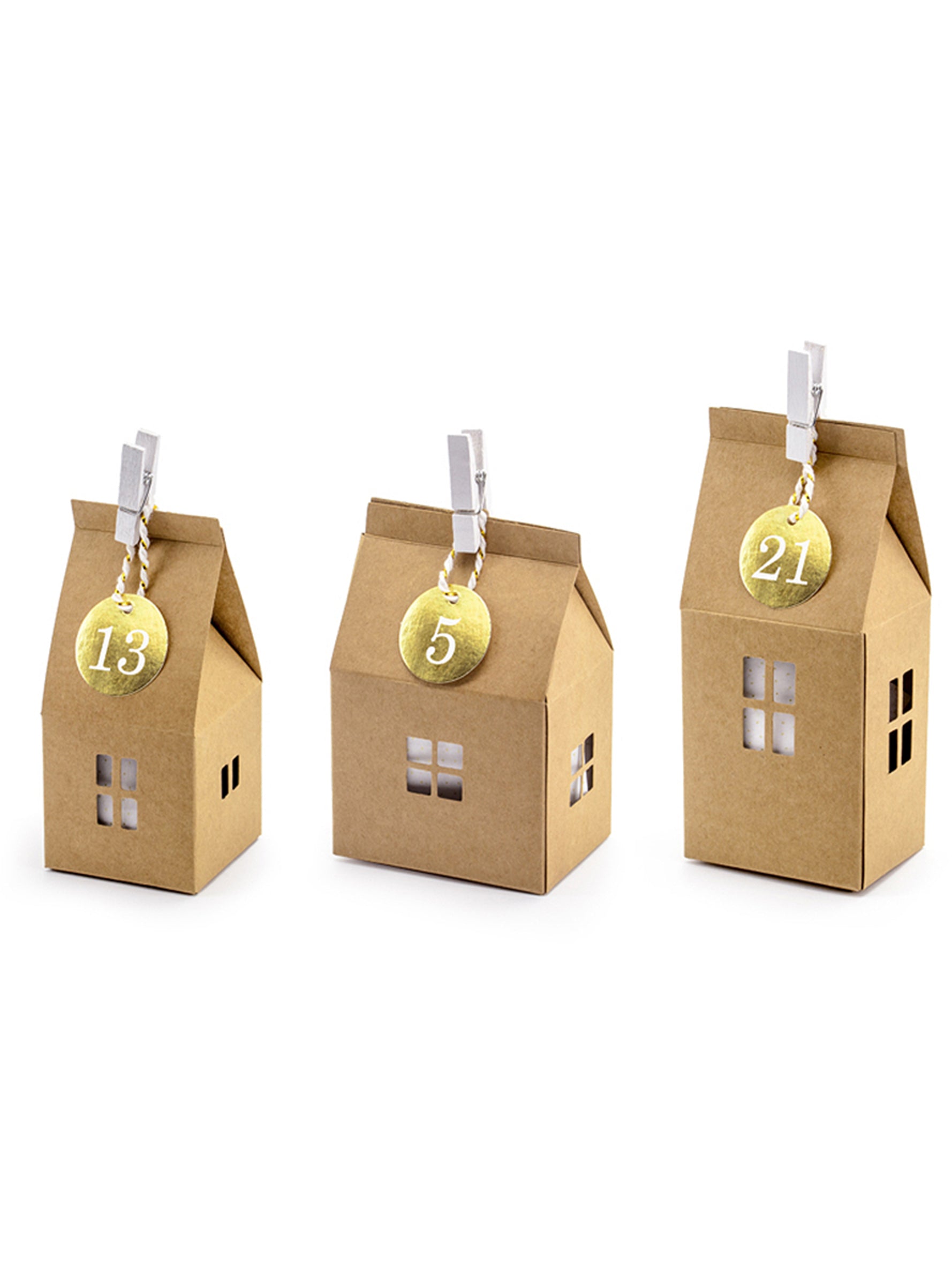 Calendrier de l'Avent en forme de maisons