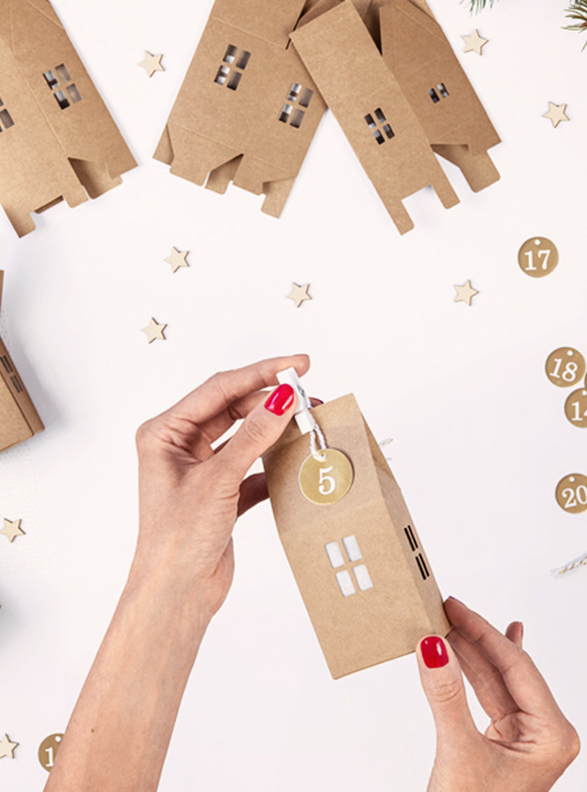 Calendrier de l'Avent en forme de maisons