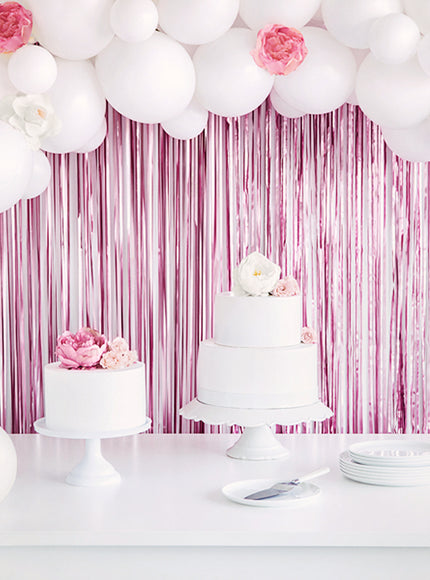 Rideau à franges rose (2,5 m)