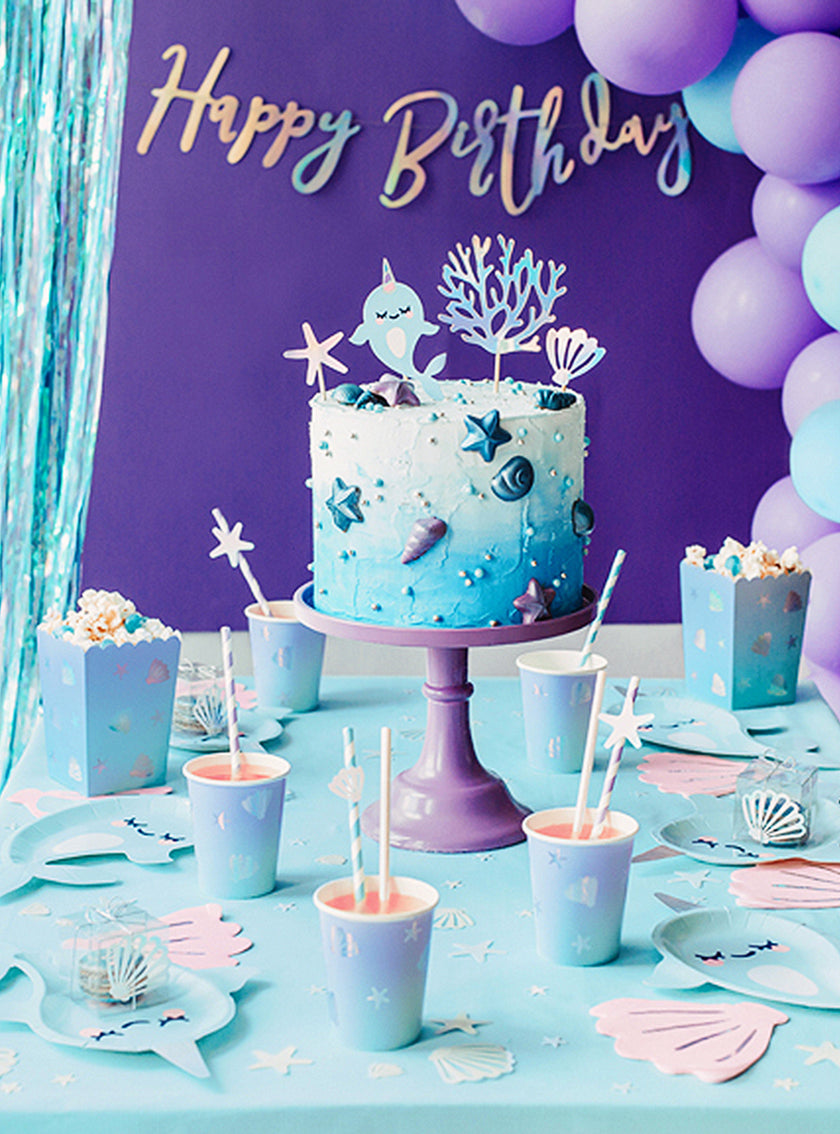 Rideau à franges bleu (2,5 m)