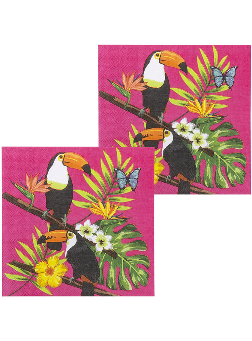 12 Serviettes en papier toucans (33x33 cm) - Toucan Party