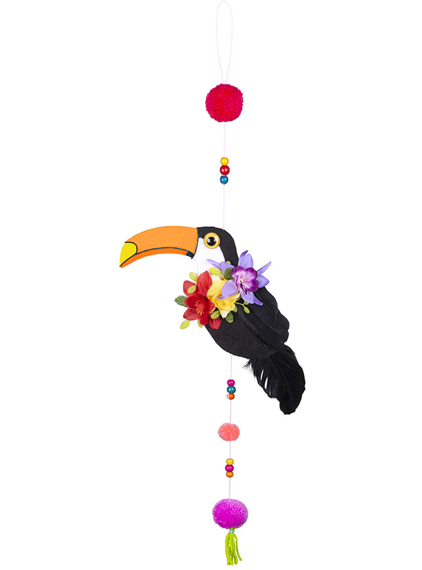Décoration à suspendre toucan avec plumes - Toucan Party