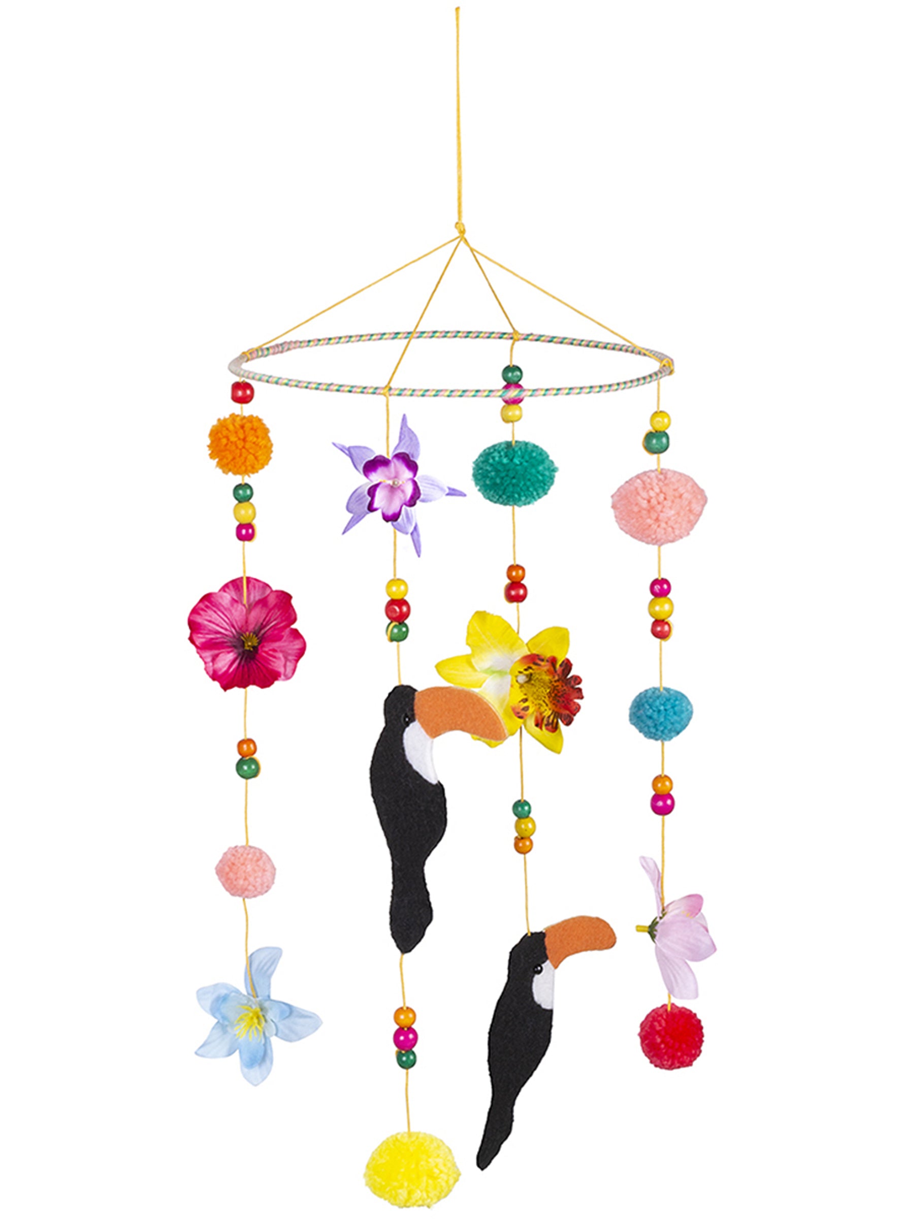 Décoration à suspendre toucans et fleurs - Toucan Party