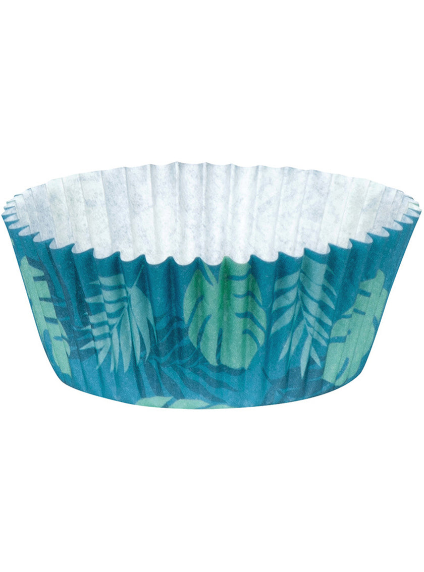 50 moules à cupcakes feuilles de palmier - Flamingo Party