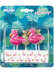 5 bougies en forme de flamant rose et ananas - Flamingo Party