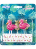 5 bougies en forme de flamant rose et ananas - Flamingo Party