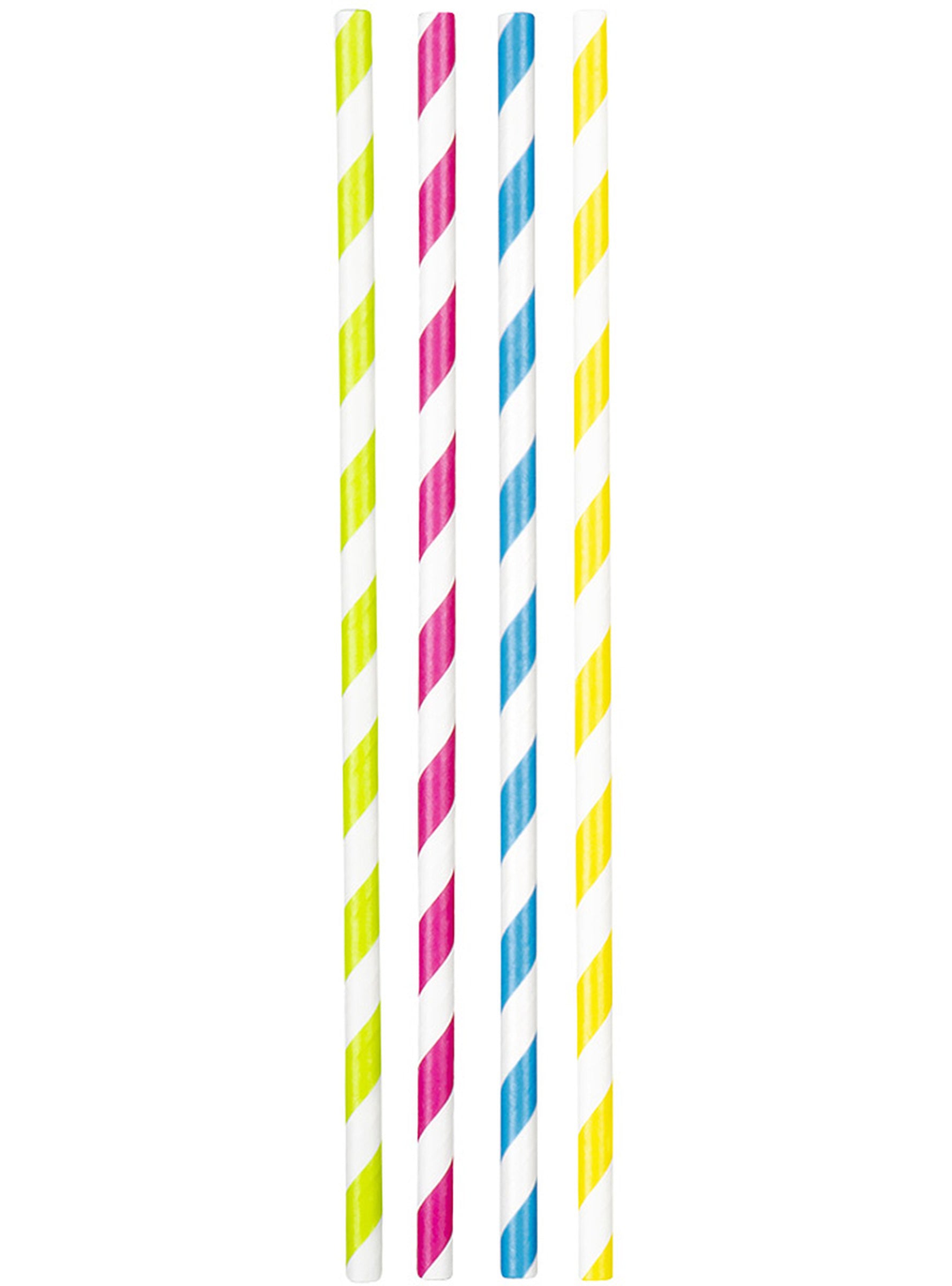 20 pailles à rayures couleurs variés