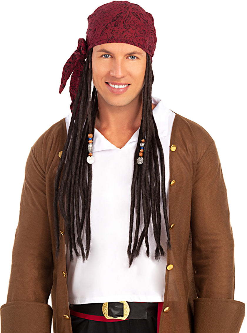 Perruque avec bandana de pirata