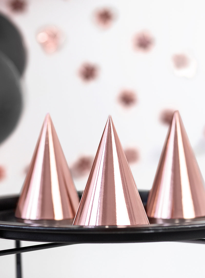 6 chapeaux rose gold brillants