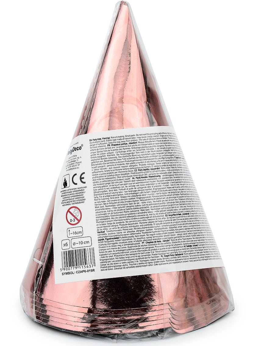 6 chapeaux rose gold brillants