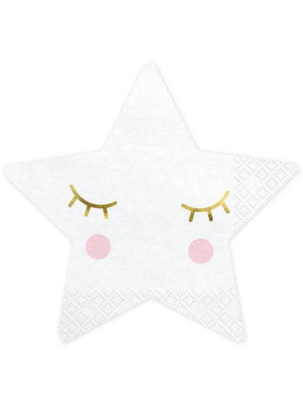20 Serviettes en papier en forme d'étoile - Unicorn Collection