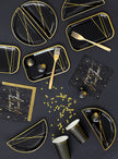 20 serviettes en papier Nouvel An Happy New Year noires et dorées (33 x 33 cm) - New Year's Eve Collection