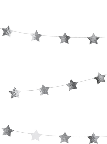 Guirlande étoiles argentées (3,6 m)