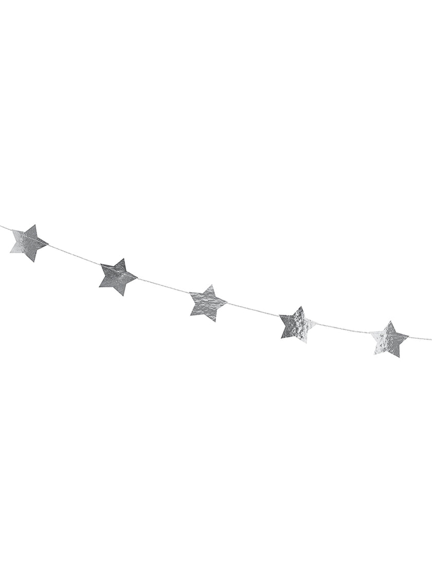 Guirlande étoiles argentées (3,6 m)