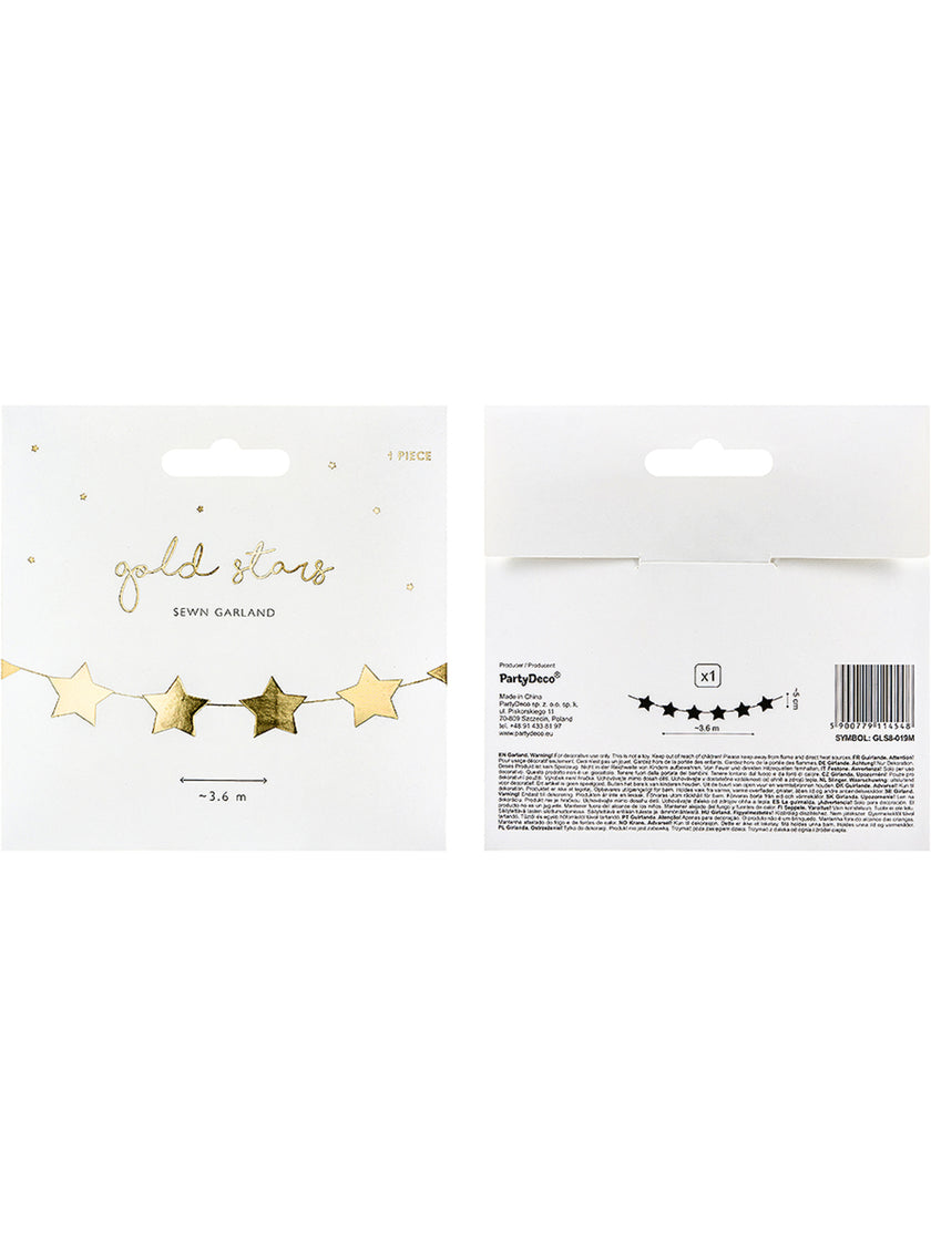 Guirlande étoiles dorées (3,6 m)