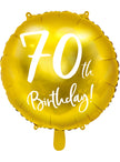 Ballon 70 th Birthday doré (45 cm)