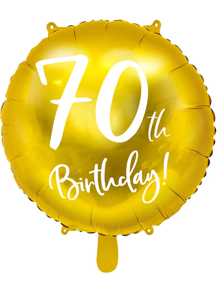 Ballon 70 th Birthday doré (45 cm)