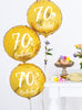 Ballon 70 th Birthday doré (45 cm)