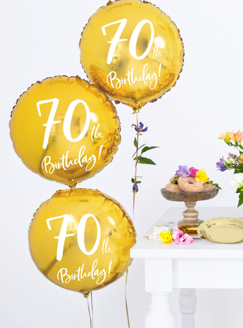 Ballon 80 th Birthday doré (45 cm)